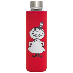 HADELAND GLASSVERK DRIKKEFLASKE M/FUTERAL RØD LILLE MY