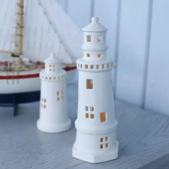 PORSGRUNDS PORSELÆNSFABRIK Fyrtårn Lykt 25 cm – Porsgrund Porselen | Maritim stemning med LED