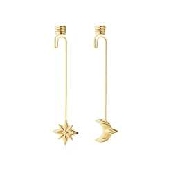 GEORG JENSEN Julepynt 2024 Lysholder Sett Måne & Stjerne 18kt Forgylt