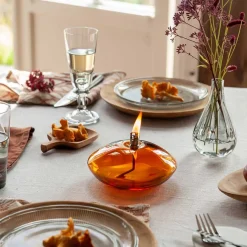 HADELAND GLASSVERK Aurora Oljelampe Amber