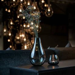 HADELAND GLASSVERK Dråpe Lyslykt Røkgrå