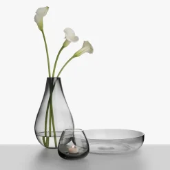 HADELAND GLASSVERK Dråpe Vase 290mm Røkgrå