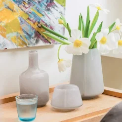 HADELAND GLASSVERK Dugg Vase 21cm Grå