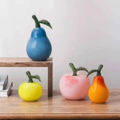 HADELAND GLASSVERK Glassfrukt Glasseple Gul 11cm