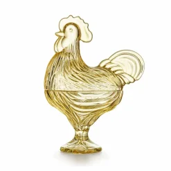 HADELAND GLASSVERK Glasshane m/Lokk Gul 28cm