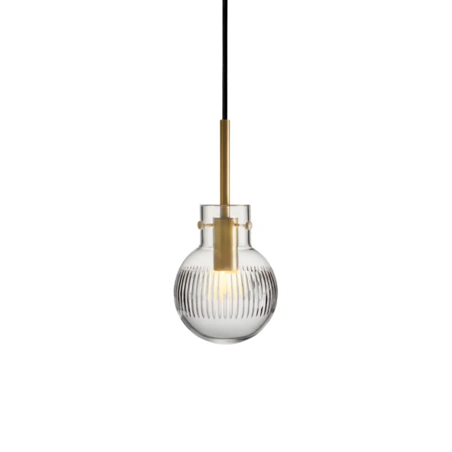 HADELAND GLASSVERK Krystallkule Taklampe Skjær Klar