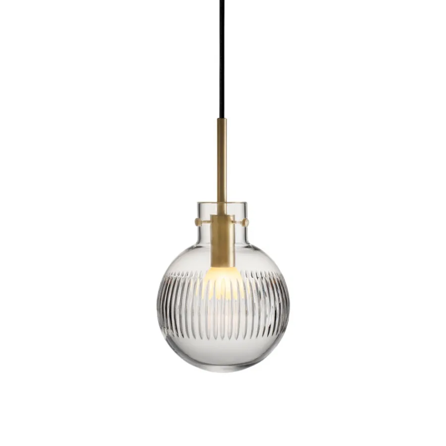 HADELAND GLASSVERK Krystallkule Taklampe Skjær Klar