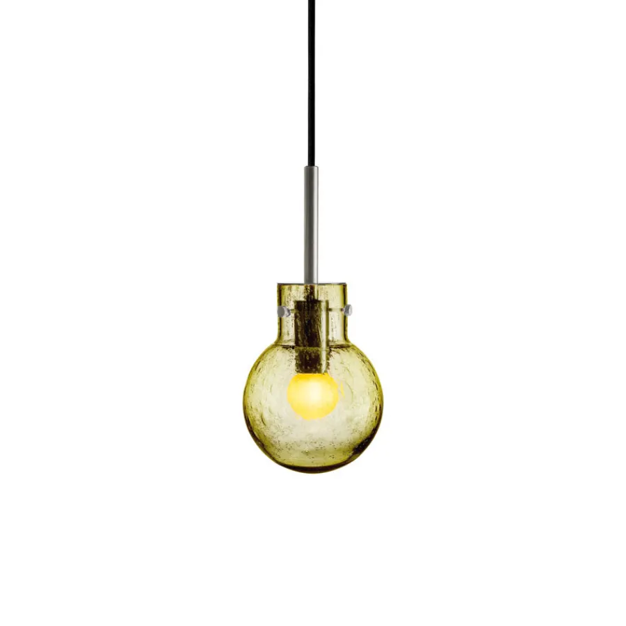 HADELAND GLASSVERK Krystallkule Taklampe Soda Oliven