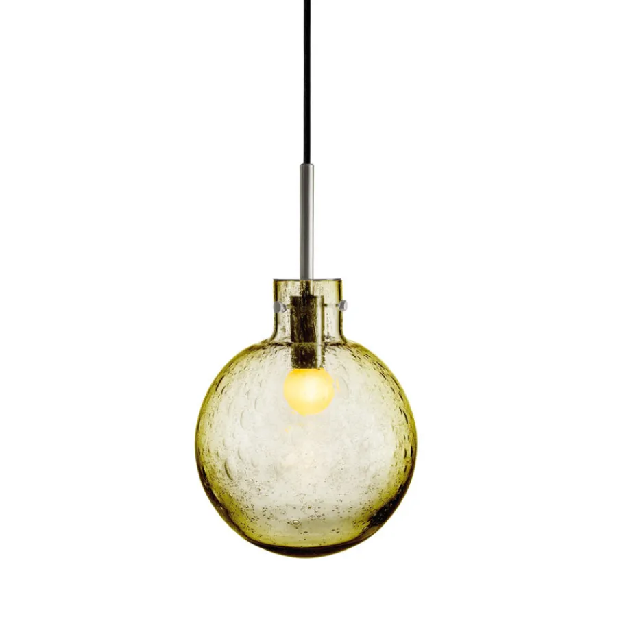 HADELAND GLASSVERK Krystallkule Taklampe Soda Oliven