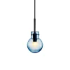 HADELAND GLASSVERK Krystallkule Taklampe Soda Stålblå
