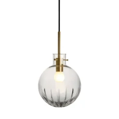 HADELAND GLASSVERK Krystallkule Taklampe Stor Stjerne Klar