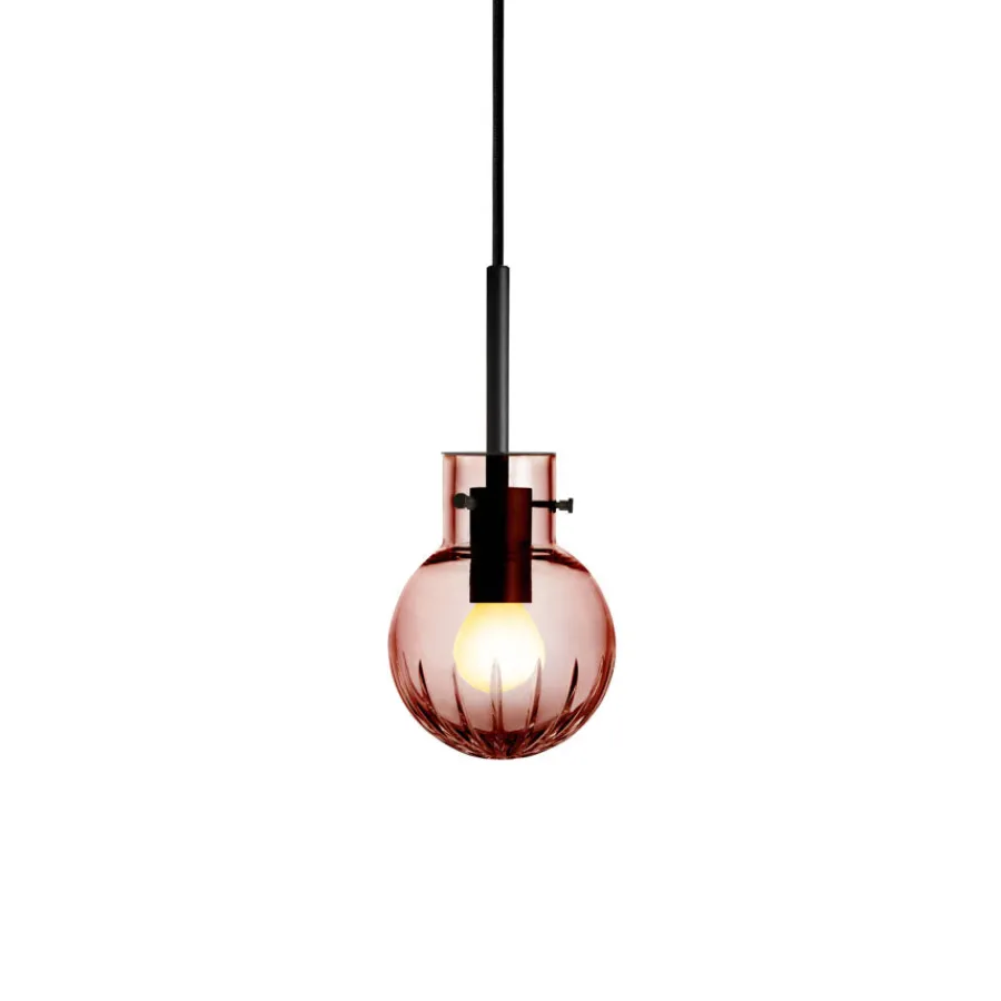 HADELAND GLASSVERK Krystallkule Taklampe Stor Stjerne Morgenrød