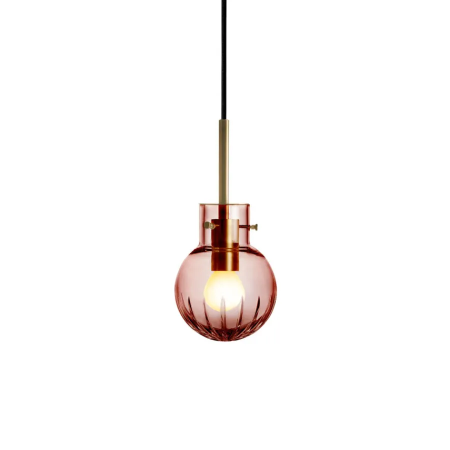 HADELAND GLASSVERK Krystallkule Taklampe Stor Stjerne Morgenrød