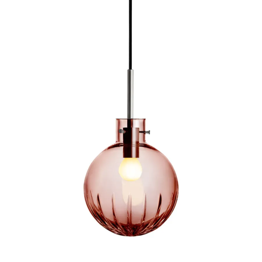 HADELAND GLASSVERK Krystallkule Taklampe Stor Stjerne Morgenrød