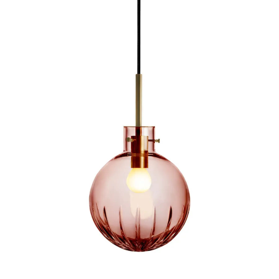 HADELAND GLASSVERK Krystallkule Taklampe Stor Stjerne Morgenrød