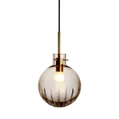 HADELAND GLASSVERK Krystallkule Taklampe Stor Stjerne Kakao