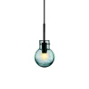 HADELAND GLASSVERK Krystallkule Taklampe Soda Blågrønn