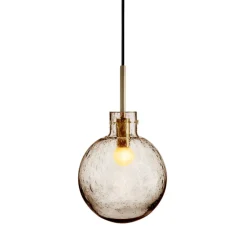 HADELAND GLASSVERK Krystallkule Taklampe Soda Kakao