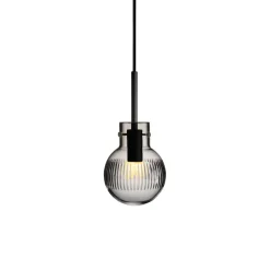 HADELAND GLASSVERK Krystallkule Taklampe Skjær Røkgrå