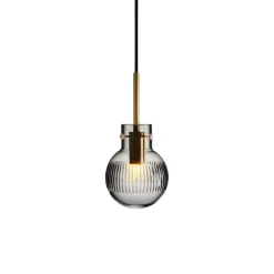 HADELAND GLASSVERK Krystallkule Taklampe Skjær Røkgrå