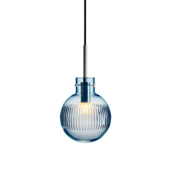 HADELAND GLASSVERK Krystallkule Taklampe Skjær Stålblå