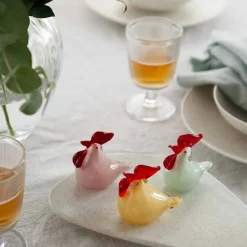 HADELAND GLASSVERK Påskepynt Glasshøne Gul 8cm