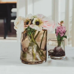 HADELAND GLASSVERK Sine Tulipanvase 20,5x16cm Kakao