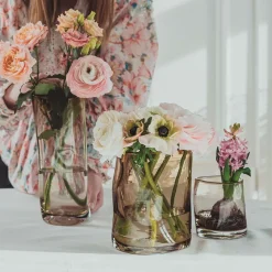 HADELAND GLASSVERK Sine Tulipanvase 20,5x16cm Kakao