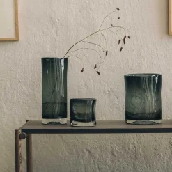 HADELAND GLASSVERK Sine Vase 20,5x16cm Røkgrå