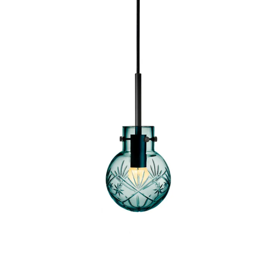 HADELAND GLASSVERK Taklampe Finn Blågrønn