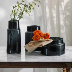 HADELAND GLASSVERK Tindre Vase/Lyslykt Røkgrå 30,5cm