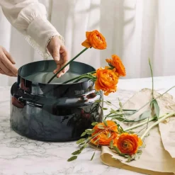 HADELAND GLASSVERK Tindre Vase/Lyslykt Røkgrå 17,8cm