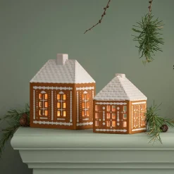 KÄHLER DESIGN Kähler Gingerbread Lyshus Medium Brun