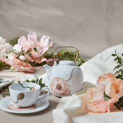KÄHLER DESIGN Kähler Hammershøi Poppy Tekopp m/Skål 38cl Hvit m/Dekor