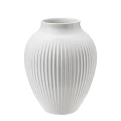 KNABSTRUP KERAMIK Knabstrup Vase 27cm Riflet Hvit