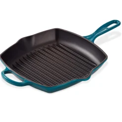 LE CREUSET Kvadratisk Grillpanne Støpejern 26cm Deep Teal