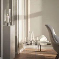 GEORG JENSEN LUMIS FYRFADSSTAGE RUSTRIT STÅL GLAS