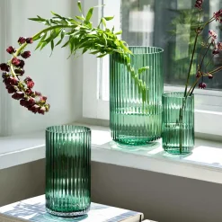 LYNGBY Porcelæn Vase 25cm Grønn Glass