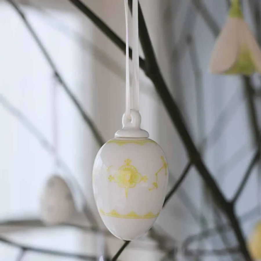 PORSGRUNDS PORSELÆNSFABRIK Porselensegg Stråmønster Gul - Porsgrund