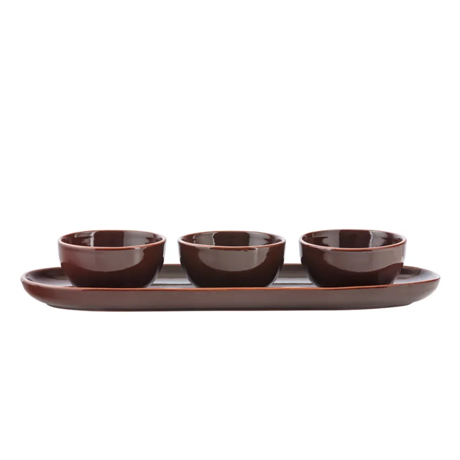 PORSGRUNDS PORSELÆNSFABRIK Porsgrunds Porselænsfabrik Terra Tapassett 3 Deler Bordeaux