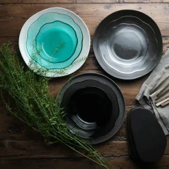 PORSGRUNDS PORSELÆNSFABRIK Porsgrunds Porselænsfabrik Natur Asjett 22cm Turkis Glass 4pk