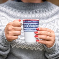 PORSGRUNDS PORSELÆNSFABRIK Porsgrunds Porselænsfabrik Marius Maud Krus 2 pk Blå/Rød m/Gave Eske