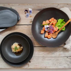 PORSGRUNDS PORSELÆNSFABRIK Porsgrunds Porselænsfabrik Natur Dyp Tallerken 16cm Matt Sort