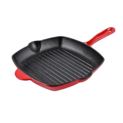 CHRISTIANIA 1739 Rød grillpanne i støpejern