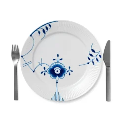 ROYAL COPENHAGEN Blå Mega Riflet Tallerken 27cm Nr.6