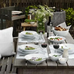 ROYAL COPENHAGEN Hvit Riflet Dyptallerken 24cm