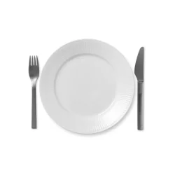 ROYAL COPENHAGEN Hvit Riflet Asjett 22cm