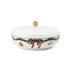 ROYAL COPENHAGEN Stjerne Riflet Jul Skål med Lokk 21cm