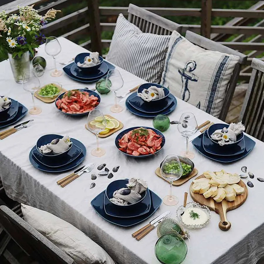 PORSGRUNDS PORSELÆNSFABRIK Sense Teal Tallerken 22 cm 4pk