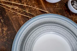 PORSGRUNDS PORSELÆNSFABRIK TALLERKEN FLAT 22 CM GRÅ - 4PK